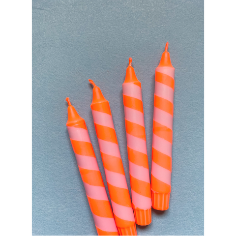 HEJ CANDLES Swirl-Kerzen neon rosa-orange