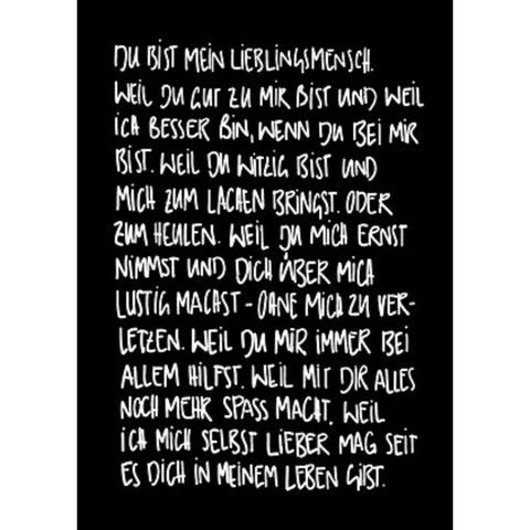 LOVE IS THE NEW BLACK Postkarte "Lieblingsmensch"