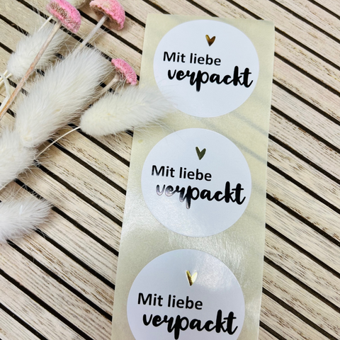 Sticker "Mit Liebe verpackt"